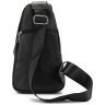 Мужская сумка-слинг вертикального типа из фактурной кожи черного цвета Tiding Bag 77530 - 3