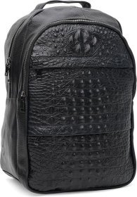 Чоловічий шкіряний рюкзак з фактурою під крокодила на два відділи Borsa Leather (22086)