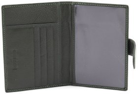 Обкладинка шкіряна для паспорта + відділення для карток ST Leather 97730 зеленого кольору