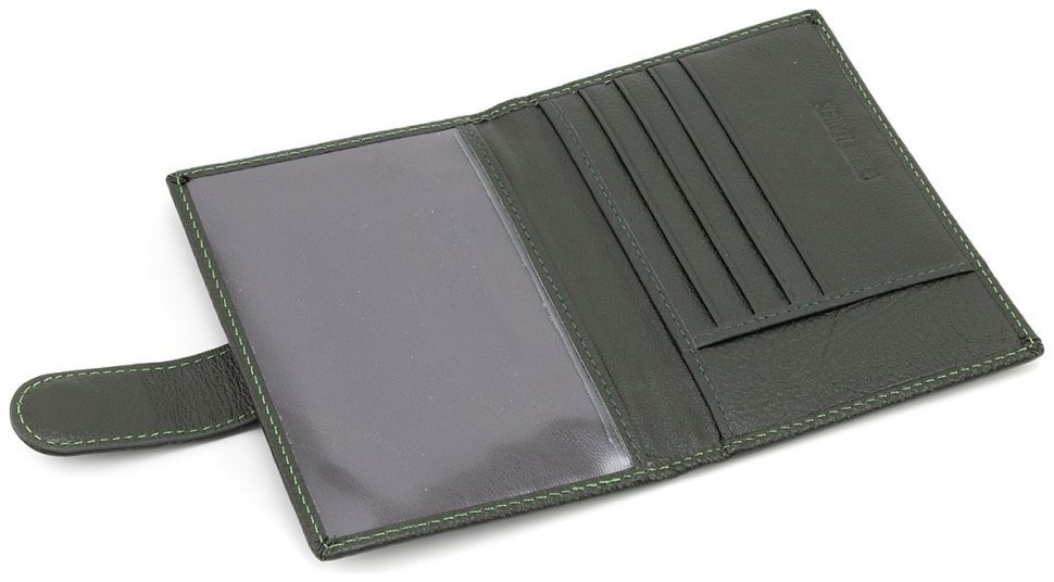 Обложка кожаная для паспорта + отделения для карточек ST Leather 97730 зеленого цвета фото №4 Обложка кожаная для паспорта + отделения для карточек ST Leather 97730 зеленого цвета modnotak фото №4