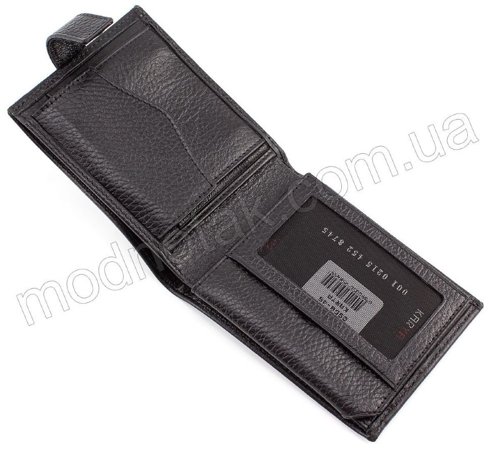 Мужской кожаный кошелек с фиксацией на кнопку KARYA (0958-45)