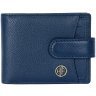 Классический кожаный мужской кошелек на кнопке с блоком для карт Hammonds Flycatcher HF502 синего цвета 108030 modnotak фото - 1