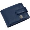 Классический кожаный мужской кошелек на кнопке с блоком для карт Hammonds Flycatcher HF502 синего цвета 108030 modnotak фото - 6