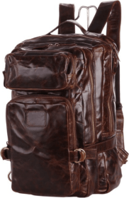 Кожаный рюкзак-трансформер 2 в 1 коричневого цвета Vintage (20207)