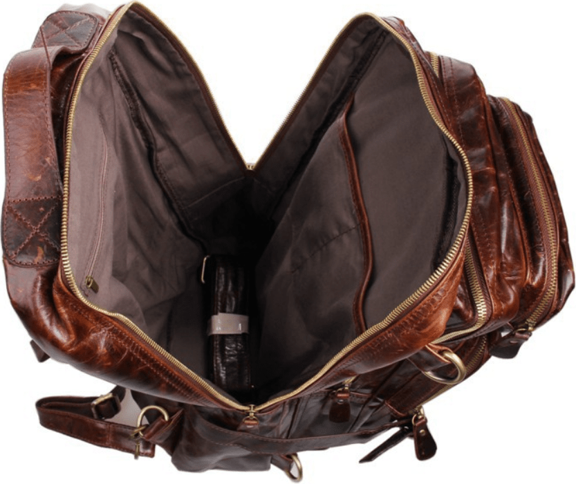 Шкіряний рюкзак-трансформер 2 в 1 коричневого кольору Vintage (20207)