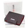 Коричнево-червоний гаманець подвійного складання з натуральної шкіри KARYA (1052-501) - 7