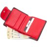 Коричнево-червоний гаманець подвійного складання з натуральної шкіри KARYA (1052-501) - 5