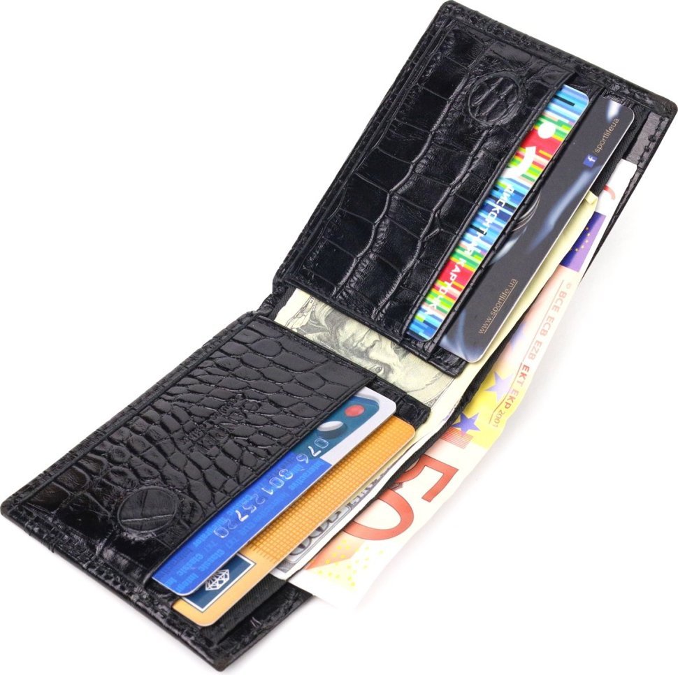 Мужской зажим для купюр из натуральной фактурной кожи на магните CANPELLINI (2421520) modnotak фото №5