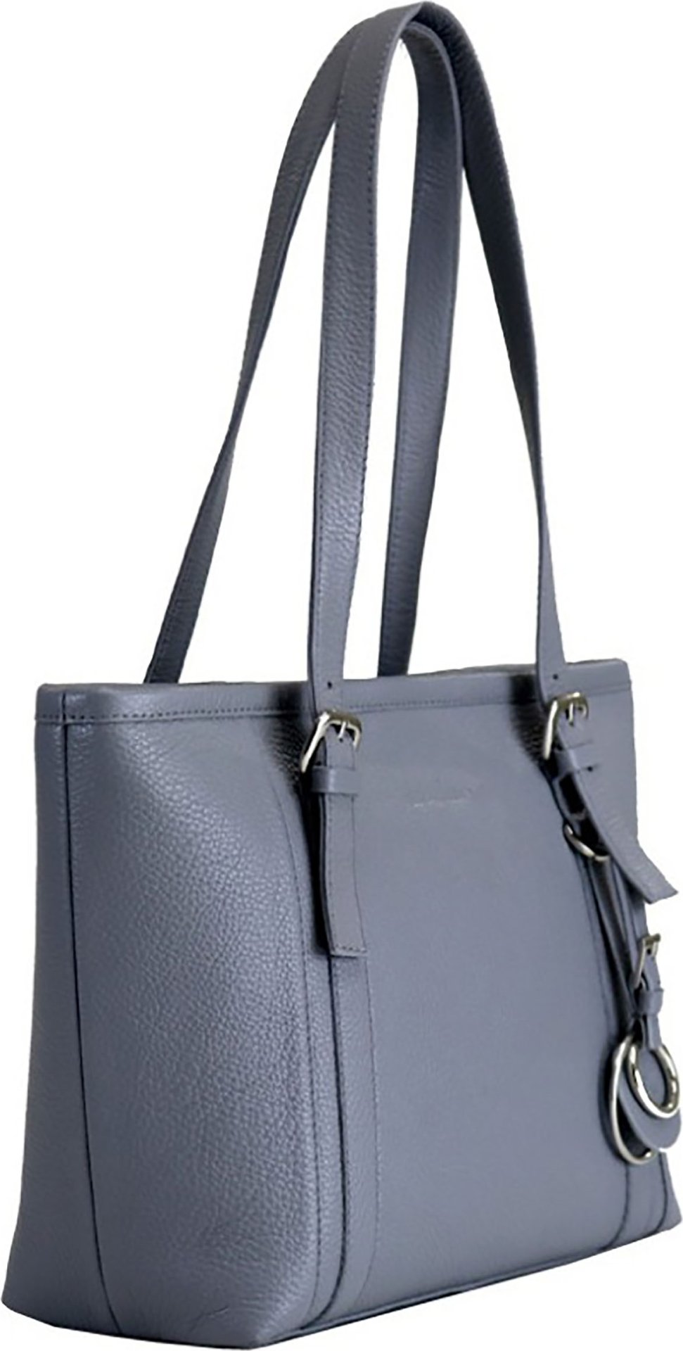 Жіноча сумка формату А4 з натуральної шкіри сірого кольору Issa Hara Ірена (27108)