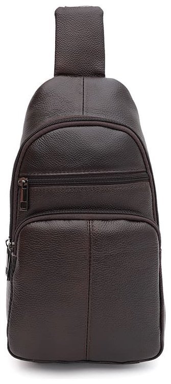 Практичный кожаный мужской рюкзак слинг через плечо Keizer 89130 Коричневый фото №1 Практичный кожаный мужской рюкзак слинг через плечо Keizer 89130 Коричневый modnotak фото №1