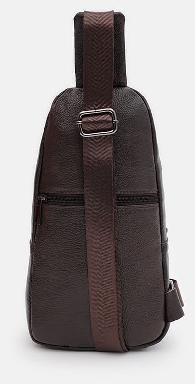 Практичный кожаный мужской рюкзак слинг через плечо Keizer 89130 Коричневый фото №3 Практичный кожаный мужской рюкзак слинг через плечо Keizer 89130 Коричневый modnotak фото №3