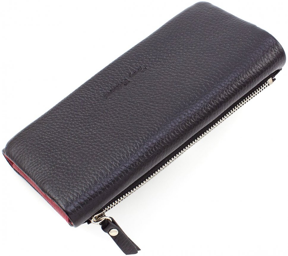 Стильний жіночий гаманець зі шкіри чорно-червоного кольору Tony Bellucci (12441)