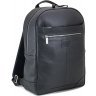 Чорний чоловічий місткий рюкзак з натуральної шкіри на блискавці Tom Stone (10951) - 1