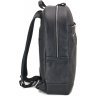 Чорний чоловічий місткий рюкзак з натуральної шкіри на блискавці Tom Stone (10951) - 3