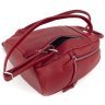 Вместительный кожаный женский рюкзак красного цвета на молнии KARYA 69730 - 5