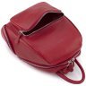 Вместительный кожаный женский рюкзак красного цвета на молнии KARYA 69730 - 6