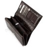 Коричневий гаманець з блоком для карт і фактурою під крокодила KARYA (1014-57) - 5