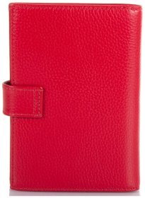 Красная женская обложка из натуральной кожи для паспорта и автодокументов Desisan 80231