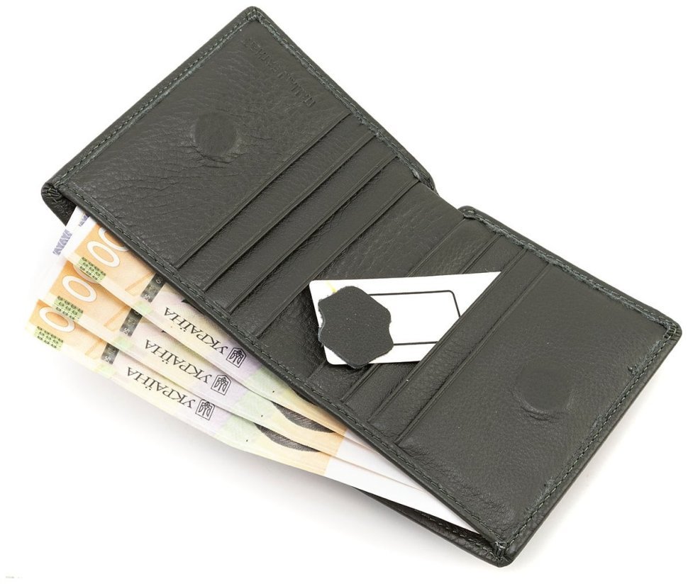 Маленький жіночий гаманець з магнітною застібкою ST Leather 90831 зеленого кольору фото №7 Маленький жіночий гаманець з магнітною застібкою ST Leather 90831 зеленого кольору modnotak фото №7