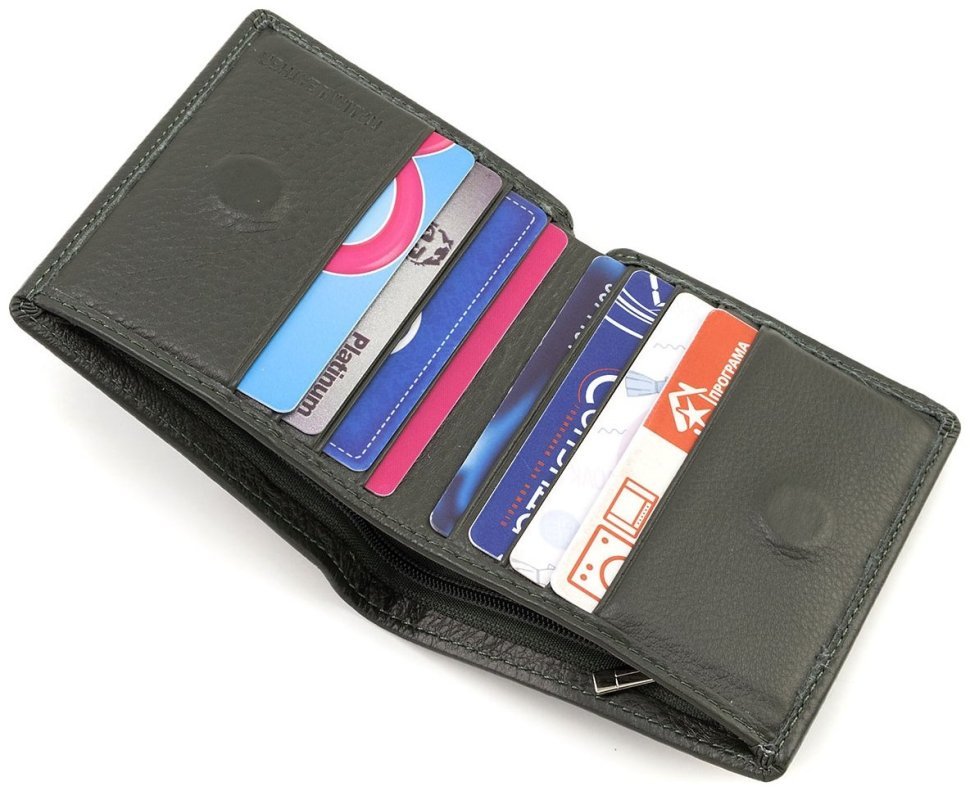 Маленький жіночий гаманець з магнітною застібкою ST Leather 90831 зеленого кольору фото №6 Маленький жіночий гаманець з магнітною застібкою ST Leather 90831 зеленого кольору modnotak фото №6