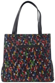 Вместительная женская кожаная сумка с ярким принтом Desisan 81231