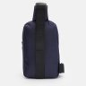 Текстильная мужская сумка-слинг синего цвета с принтом Monsen 71531 - 3