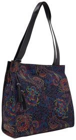 Женская кожаная сумка-шоппер синего цвета Desisan 81531