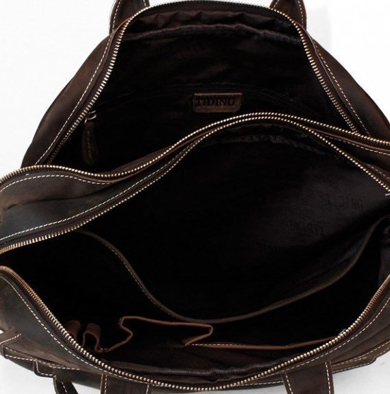 Просторная повседневная сумка из натуральной кожи коричневого цвета VINTAGE STYLE (14571)