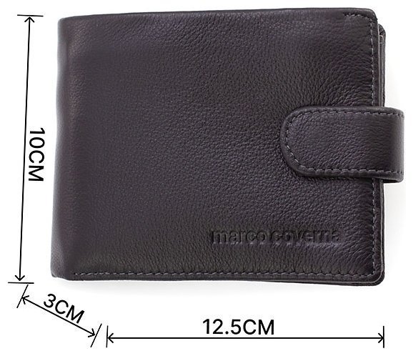 Чоловічий горизонтальний портмоне з натуральної шкіри із блоком під документи Marco Coverna (18090) modnotak фото №3