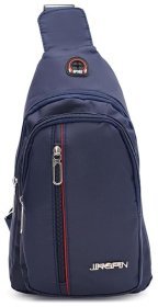 Мужской слинг-рюкзак через плечо из синего текстиля Monsen 71631