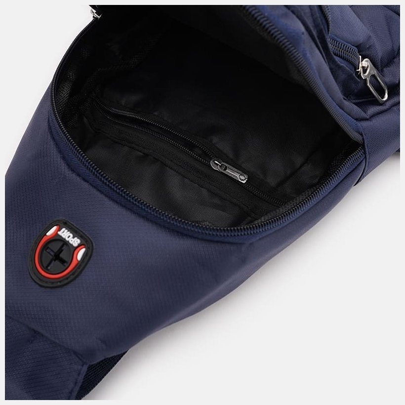 Чоловічий слінг-рюкзак через плече із синього текстилю Monsen 71631