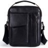 Кожаная мужская сумка планшет черного цвета VINTAGE STYLE (14708) - 1