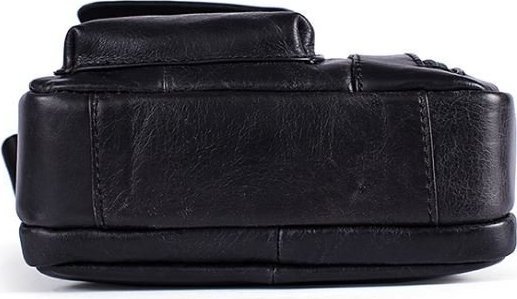 Шкіряна чоловіча сумка планшет чорного кольору VINTAGE STYLE (14708)