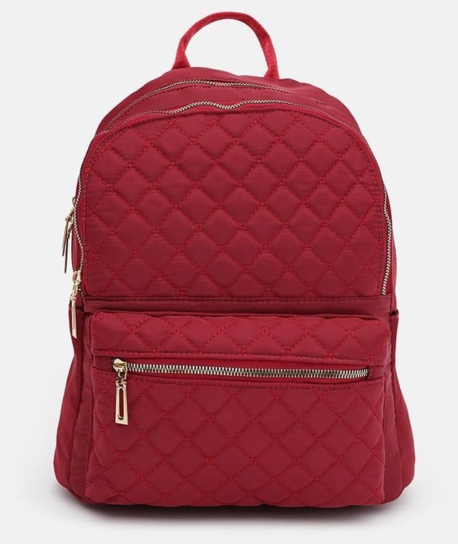 Червоний жіночий стьобаний рюкзак з текстилю Monsen 71831