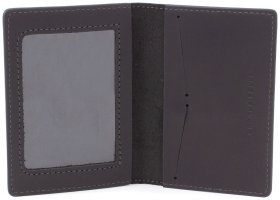 Черная матовая обложка для военного билета из натуральной кожи с надписью Слава ЗСУ - Grande Pelle (13168)