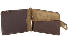 Глянцевый зажим для денег коричневого цвета ST Leather (16867)