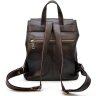 Женский большой темно-коричневый рюкзак из кожи флотар TARWA (19758) - 6