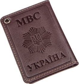 Коричнева обкладинка на документи МВС України з натуральної шкіри SHVIGEL (2413979)