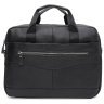 Мужская деловая сумка из фактурной кожи черного цвета для ноутбука и документов Keizer 72431 - 1