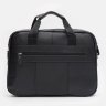 Мужская деловая сумка из фактурной кожи черного цвета для ноутбука и документов Keizer 72431 - 3
