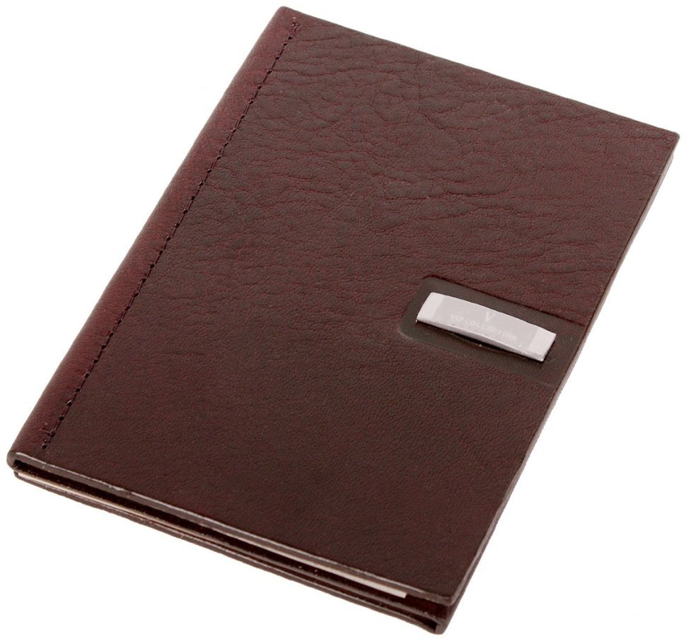 Кожаный блокнот Platinum коричневого цвета Vip Collection 102531 modnotak фото №2