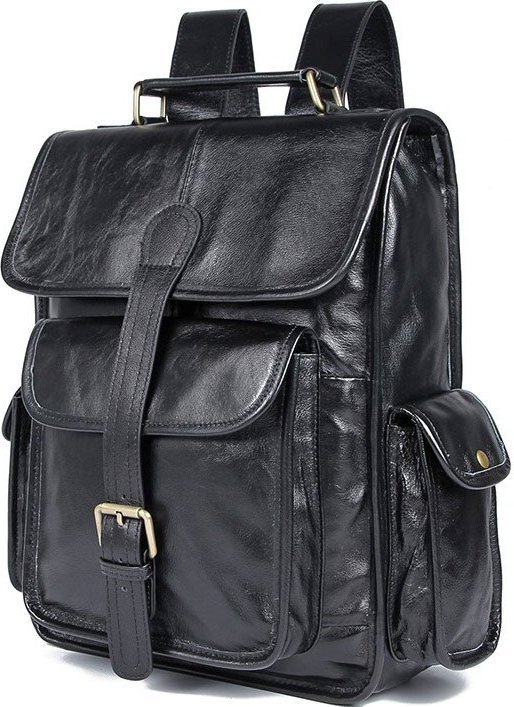 Вместительный функциональный рюкзак черного цвета VINTAGE STYLE (14967)