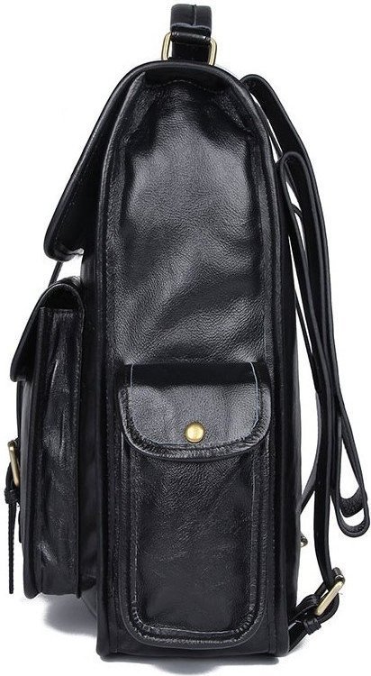 Місткий функціональний рюкзак чорного кольору VINTAGE STYLE (14967)