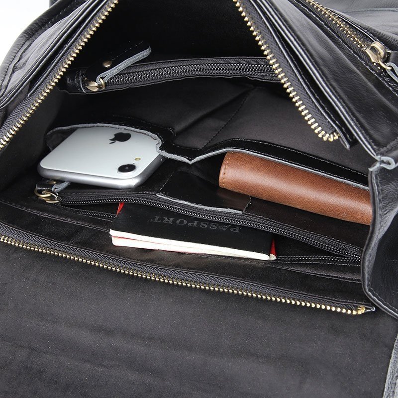 Місткий функціональний рюкзак чорного кольору VINTAGE STYLE (14967) фото №9 Місткий функціональний рюкзак чорного кольору VINTAGE STYLE (14967) modnotak фото №9