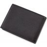 Повсякденне чоловіче портмоне чорного кольору з фактурної шкіри Bond Non (10649) - 3