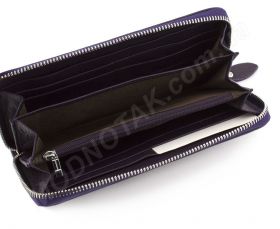 Фірмовий жіночий шкіряний гаманець пурпурного кольору на блискавці ST Leather Accessories (17444) - 2