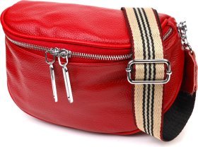 Жіноча сумка з натуральної шкіри червоного кольору Vintage (2422081)