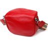 Женская сумка через плечо из натуральной кожи красного цвета Vintage (2422081) - 2
