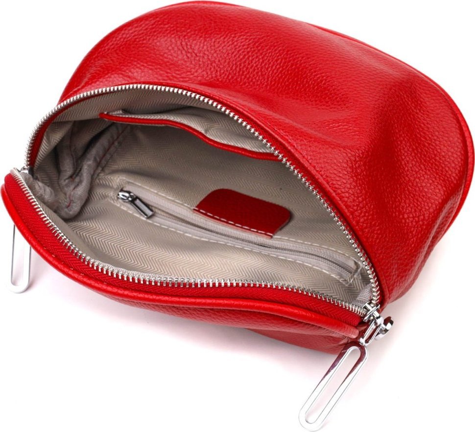 Женская сумка через плечо из натуральной кожи красного цвета Vintage (2422081)
