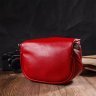 Женская сумка через плечо из натуральной кожи красного цвета Vintage (2422081) - 7